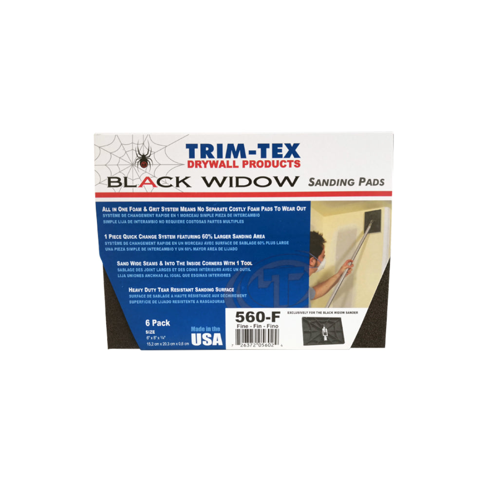 Black Widow Sanding Pads Medium Grit Trim-Tex - 6PK