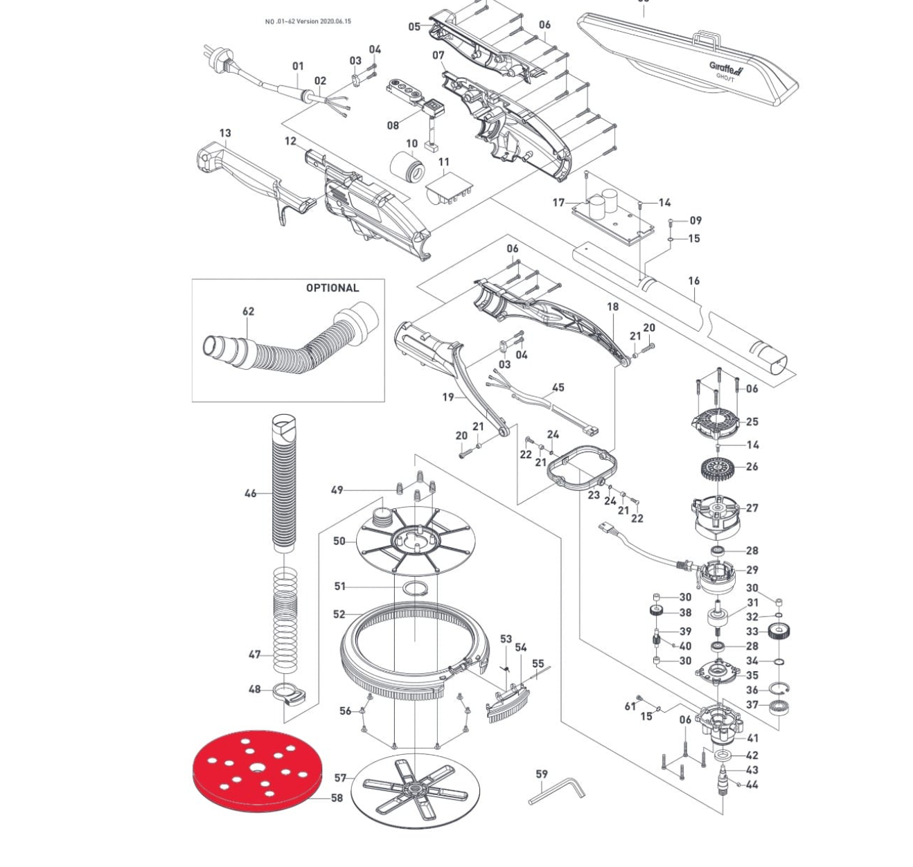 Intex sander Part-Velcro Sponge Pad (AGHOST)