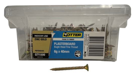Screws Bugle Head Needle Point 6g x 40mm 500 per box