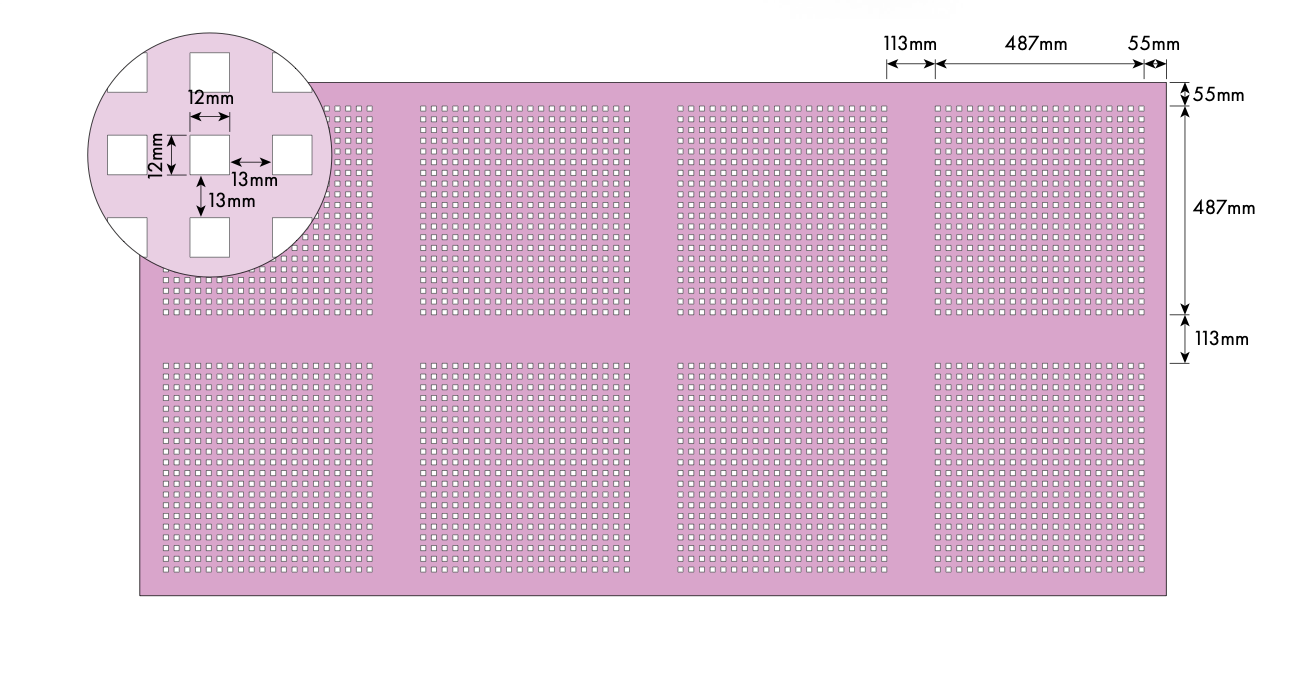Siniat Creason N*8 C12/25 - 12.5mm x 1200 x 2400 Acoustic 12 mm Square holes