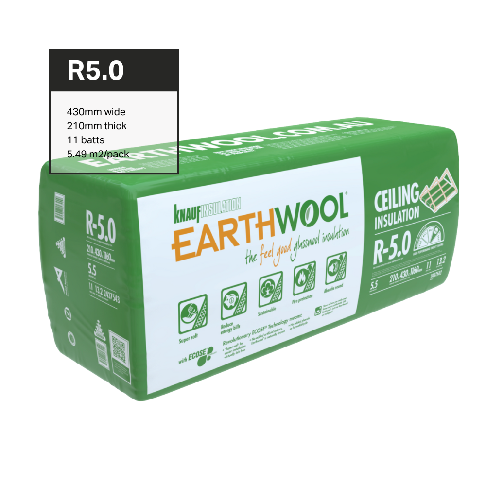 Earthwool R-5.0 Ceiling Insulation - 210mmx 1160mm 11pc/pack