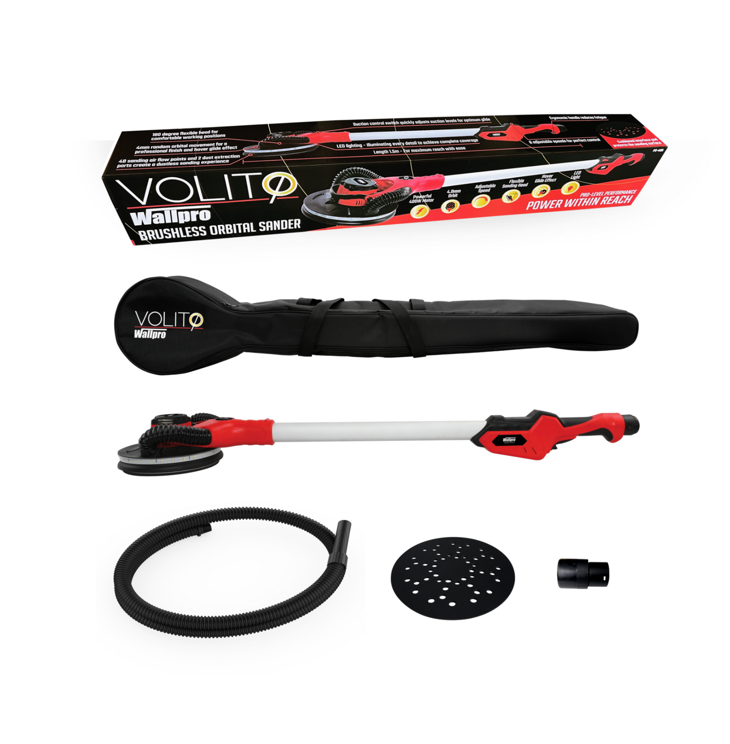 Power Combo - Wallpro Dust Extractor & Volito Brushless Orbital Sander Bundle