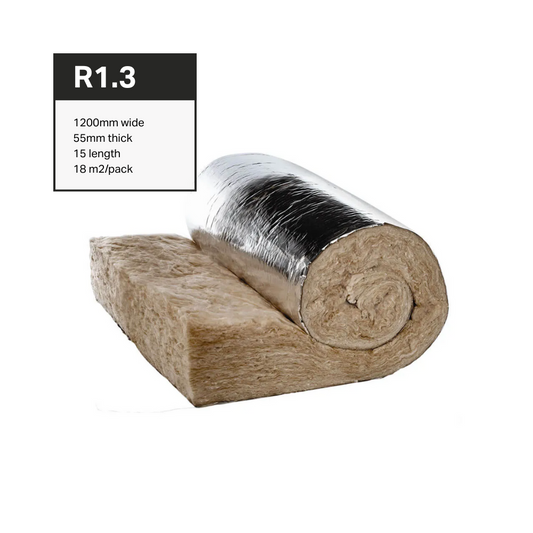 R1.3 Earthwool Roof Blanket Roll with Foil Facing – 55mm Thick