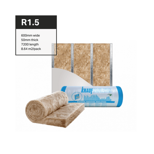 R1.5 Partition Roll 32kg/m3 600x7200x2 Rolls - 50mm 8.64m2