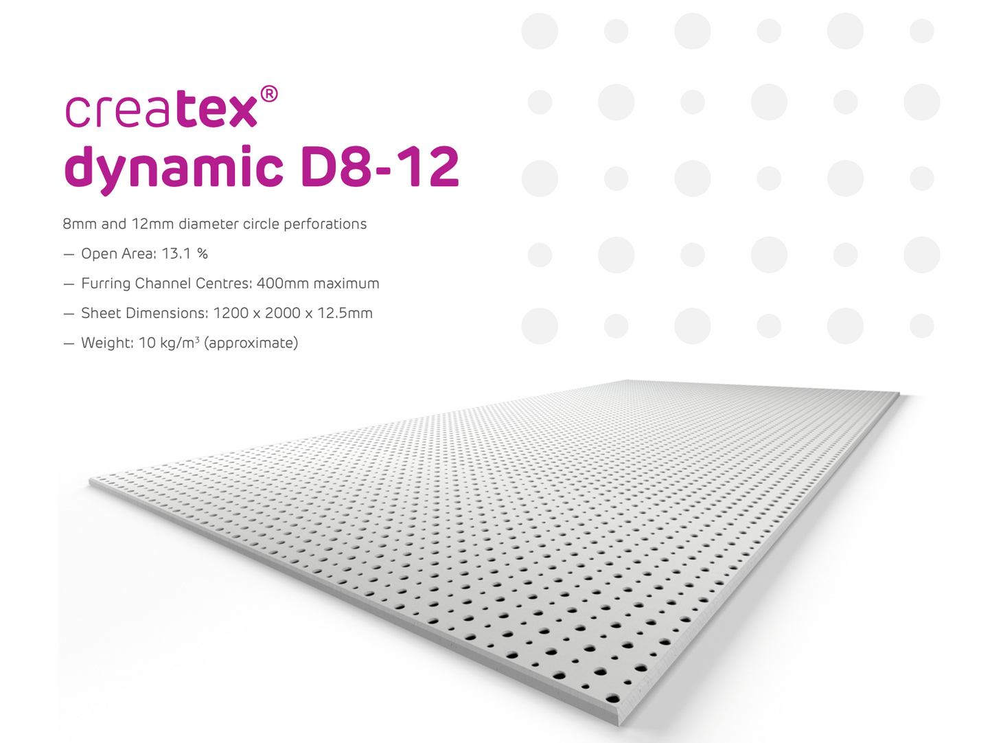 Siniat Createx D8/12- 12.5mm x 1200mm x 2000mm