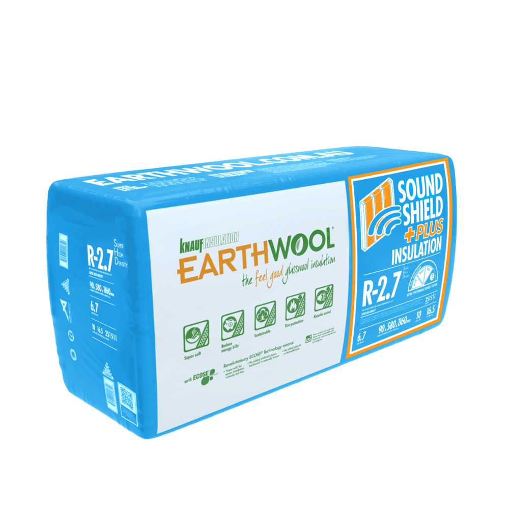 Earthwool R-2.7 SHD SoundShield Plus - 90mm x 1160mm - 10pc/pack
