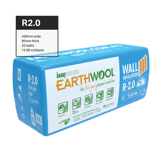 Earthwool® R-2.0 Wall insulation - 90mm x 1160mm - 32pce/pack
